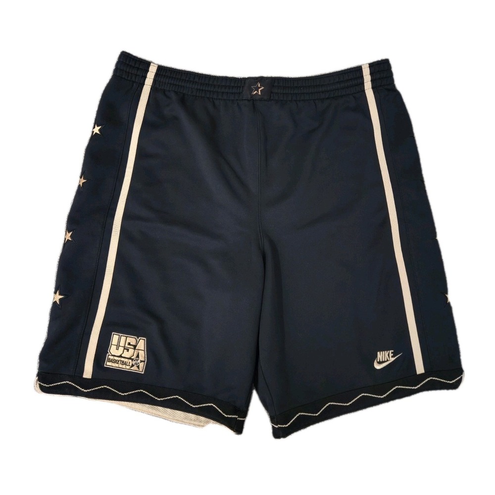 Vintage Nike Team USA Basketball Shorts Mens XL Black Dri-Fit Gym Olympics